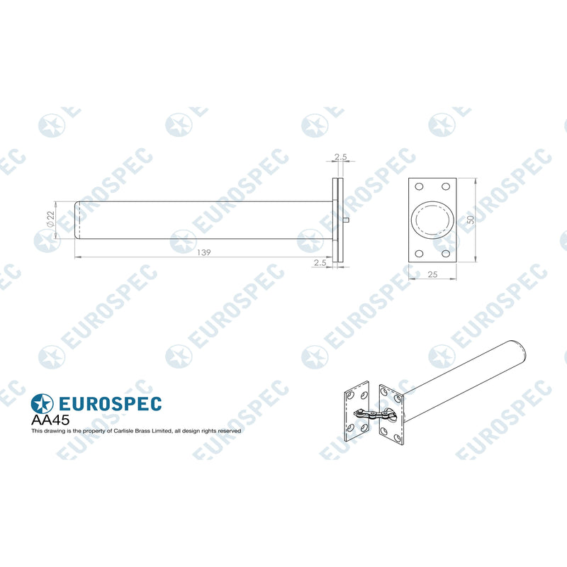 Carlisle Brass - Concealed Chain Spring Door Closer - Polished Chrome - AA45CP - Choice Handles