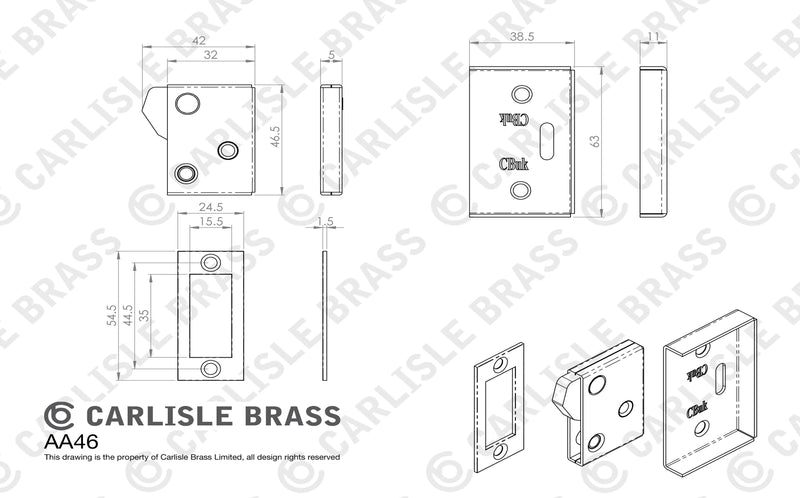 Carlisle Brass - Easi Keep Latch - Polished Chrome - AA46CP