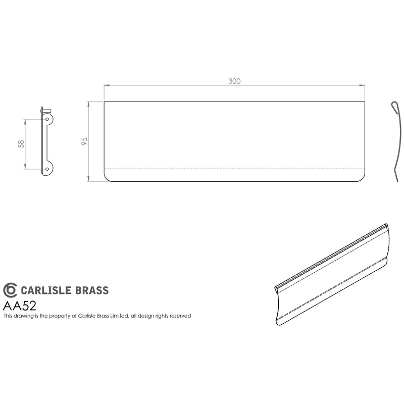 Carlisle Brass  - Letter Tidy 300mm x 95mm - Stainless Steel - AA52SS - Choice Handles