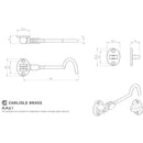 Carlisle Brass - Silent Pattern Cabin Hook 100mm - Polished Brass - AA61 - Choice Handles