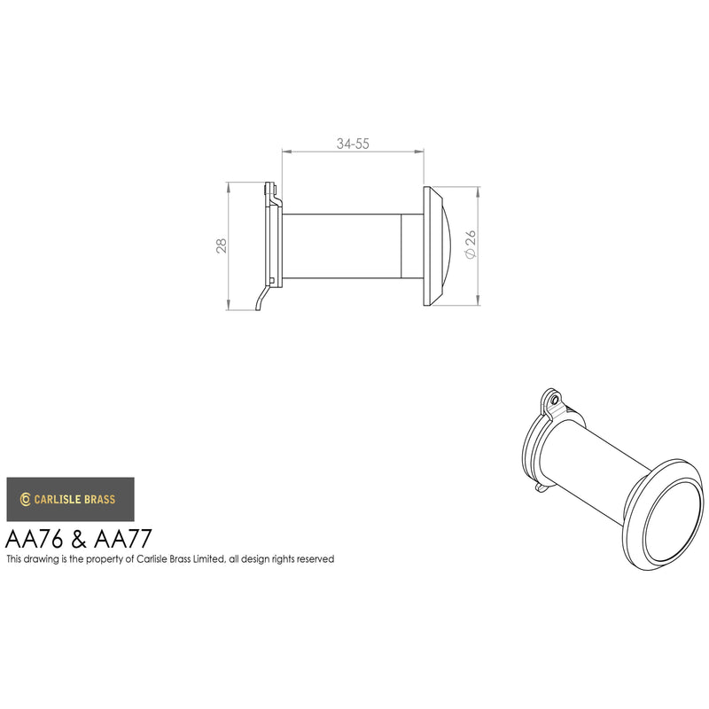 Carlisle Brass - Door Viewer - Polished Brass - AA76 - Choice Handles