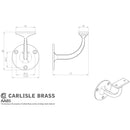 Carlisle Brass - Heavyweight Handrail Bracket 64mm - Polished Brass - AA85 - Choice Handles