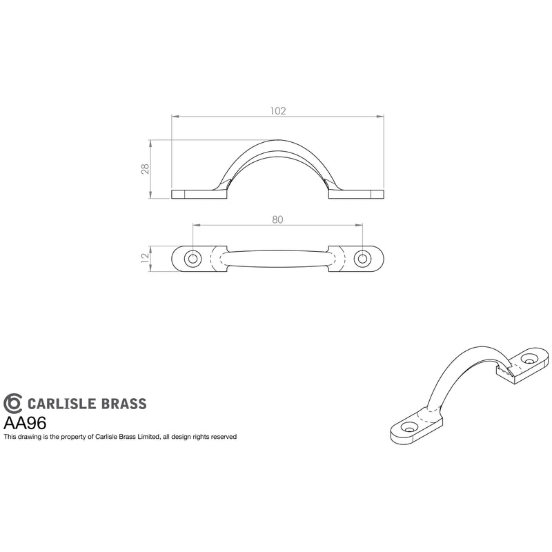 Carlisle Brass - Sash Handle 152mm - Polished Chrome - AA97CP