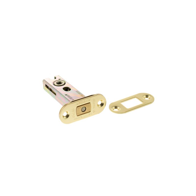 Atlantic Fire-Rated CE Marked Bolt Through Tubular Radius Deadbolt 3" - Polished Brass - ADBRCE3PB - Choice Handles