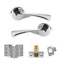 STATUS Colorado Door Handle Pack (Latch Set - 2.5" CE Latch, 3" Fire Rated Hinges x3) - Polished Chrome - ADPS34RPC1 - Choice Handles