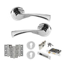 STATUS Colorado Door Handle Pack (Euro Lock Set - 2.5" CE Sashlock, 3" Fire Rated Hinges x3) - Polished Chrome - ADPS34RPC20 - Choice Handles