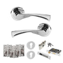 STATUS Colorado Door Handle Pack (Euro Lock Set - 3" CE Sashlock, 4" Fire Rated Hinges x3) - Polished Chrome - ADPS34RPC23 - Choice Handles