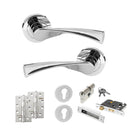 STATUS Colorado Door Handle Pack (Euro Lock Set - 3" CE Sashlock, 4" Slim Knuckle Hinges x2) - Polished Chrome - ADPS34RPC25 - Choice Handles