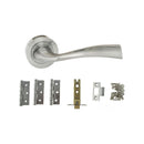 Atlantic Wave Dorpac (3" Latch, 3"x2" Hingesx3) - Satin Chrome - ADPECO30SC2 - Choice Handles