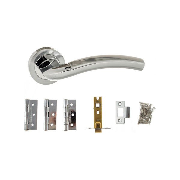 Atlantic Crest Dorpac (3" Latch, 3"x2" Hingesx3) - Satin Chrome/Polished Chrome - ADPECO50SCPC2 - Choice Handles