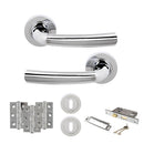 STATUS Nevada Door Handle Pack (3 Lever Lock Set - 2.5" CE Sashlock, 3" Fire Rated Hinges x3) - Polished Chrome - ADPS21RPC14 - Choice Handles