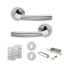 STATUS Nevada Door Handle Pack (3 Lever Lock Set - 3" CE Sashlock, 4" Slim Knuckle Hinges x2) - Polished Chrome - ADPS21RPC19 - Choice Handles