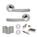 STATUS Nevada Door Handle Pack (Euro Lock Set - 2.5" CE Sashlock, 3" Fire Rated Hinges x3) - Polished Chrome - ADPS21RPC20 - Choice Handles