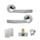 STATUS Nevada Door Handle Pack (Latch Set - 3" CE Latch, 4" Slim Knuckle Hinges x2) - Polished Chrome - ADPS21RPC6 - Choice Handles