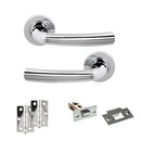 STATUS Nevada Door Handle Pack (Latch Set - 2.5" Latch, 3" Hinges x2) - Polished Chrome - ADPS21RPC7 - Choice Handles