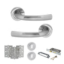 STATUS Nevada Door Handle Pack (3 Lever Lock Set - 3" CE Sashlock, 3" Fire Rated Hinges x3) - Satin Chrome - ADPS21RSC15 - Choice Handles