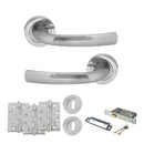 STATUS Nevada Door Handle Pack (3 Lever Lock Set - 2.5" CE Sashlock, 4" Fire Rated Hinges x3) - Satin Chrome - ADPS21RSC16 - Choice Handles
