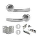 STATUS Nevada Door Handle Pack (Euro Lock Set - 3" CE Sashlock, 3" Fire Rated Hinges x3) - Satin Chrome - ADPS21RSC21 - Choice Handles