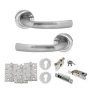 STATUS Nevada Door Handle Pack (Euro Lock Set - 2.5" CE Sashlock, 4" Fire Rated Hinges x3) - Satin Chrome - ADPS21RSC22 - Choice Handles