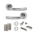 STATUS Nevada Door Handle Pack (Euro Lock Set - 3" CE Sashlock, 4" Slim Knuckle Hinges x2) - Satin Chrome - ADPS21RSC25 - Choice Handles