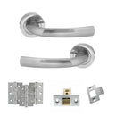 STATUS Nevada Door Handle Pack (Latch Set - 3" CE Latch, 3" Fire Rated Hinges x3) - Satin Chrome - ADPS21RSC2 - Choice Handles