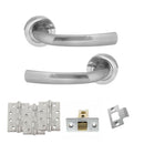 STATUS Nevada Door Handle Pack (Latch Set - 3" CE Latch, 4" Fire Rated Hinges x3) - Satin Chrome - ADPS21RSC4 - Choice Handles