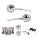 STATUS Arizona Door Handle Pack (Bathroom Set - 2.5" CE Bathroom Lock, 4" Fire Rated Hinges x3) - Polished Chrome - ADPS22RPC10 - Choice Handles