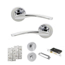 STATUS Arizona Door Handle Pack (Bathroom Set - 2.5" CE Bathroom Lock, 4" Slim Knuckle Hinges x2) - Polished Chrome - ADPS22RPC12 - Choice Handles