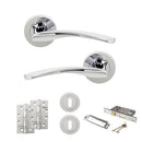 STATUS Arizona Door Handle Pack (3 Lever Lock Set - 2.5" CE Sashlock, 4" Slim Knuckle Hinges x2) - Polished Chrome - ADPS22RPC18 - Choice Handles