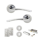STATUS Arizona Door Handle Pack (3 Lever Lock Set - 3" CE Sashlock, 4" Slim Knuckle Hinges x2) - Polished Chrome - ADPS22RPC19 - Choice Handles