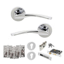 STATUS Arizona Door Handle Pack (Euro Lock Set - 3" CE Sashlock, 4" Fire Rated Hinges x3) - Polished Chrome - ADPS22RPC23 - Choice Handles