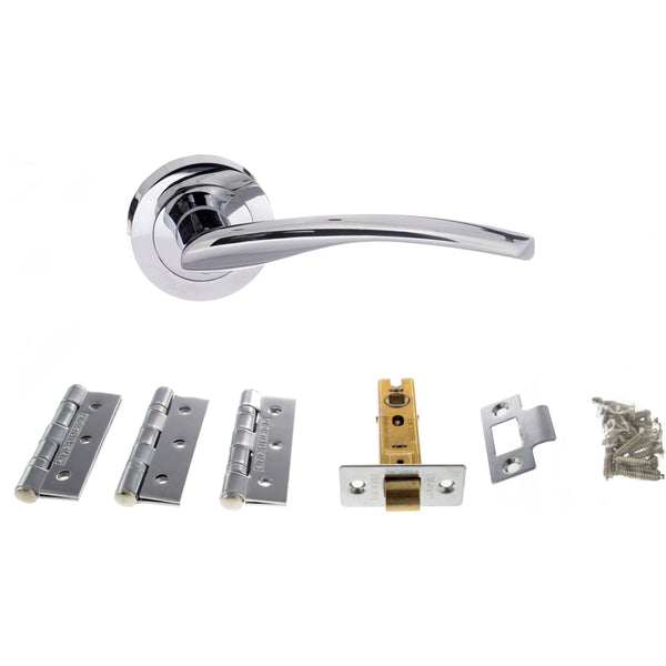 Atlantic Arizona Dorpac (2.5" Latch, 3"x2" Hingesx3) - Polished Chrome - ADPS22RPC25 - Choice Handles