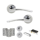 STATUS Arizona Door Handle Pack (Bathroom Set - 3" CE Bathroom Lock, 3" Fire Rated Hinges x3) - Polished Chrome - ADPS22RPC9 - Choice Handles