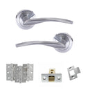 STATUS Arizona Door Handle Pack (Latch Set - 2.5" CE Latch, 3" Fire Rated Hinges x3) - Satin Chrome - ADPS22RSC1 - Choice Handles