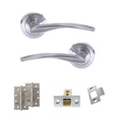 STATUS Arizona Door Handle Pack (Latch Set - 3" CE Latch, 4" Slim Knuckle Hinges x2) - Satin Chrome - ADPS22RSC6 - Choice Handles