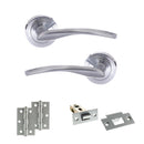 STATUS Arizona Door Handle Pack (Latch Set - 2.5" Latch, 3" Hinges x2) - Satin Chrome - ADPS22RSC7 - Choice Handles