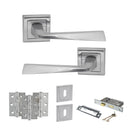 STATUS California Door Handle Pack (3 Lever Lock Set - 3" CE Sashlock, 3" Fire Rated Hinges x3) - Satin Chrome - ADPS23SSC15 - Choice Handles