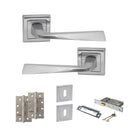 STATUS California Door Handle Pack (3 Lever Lock Set - 3" CE Sashlock, 4" Slim Knuckle Hinges x2) - Satin Chrome - ADPS23SSC19 - Choice Handles