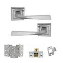 STATUS California Door Handle Pack (Latch Set - 3" CE Latch, 3" Fire Rated Hinges x3) - Satin Chrome - ADPS23SSC2 - Choice Handles