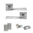 STATUS California Door Handle Pack (Latch Set - 2.5" Latch, 3" Hinges x2) - Satin Chrome - ADPS23SSC7 - Choice Handles