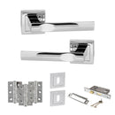 STATUS Kansas Door Handle Pack (3 Lever Lock Set - 3" CE Sashlock, 3" Fire Rated Hinges x3) - Polished Chrome - ADPS24SPC15 - Choice Handles