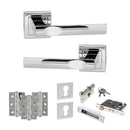 STATUS Kansas Door Handle Pack (Euro Lock Set - 2.5" CE Sashlock, 3" Fire Rated Hinges x3) - Polished Chrome - ADPS24SPC20 - Choice Handles
