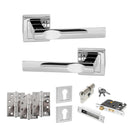 STATUS Kansas Door Handle Pack (Euro Lock Set - 2.5" CE Sashlock, 4" Fire Rated Hinges x3) - Polished Chrome - ADPS24SPC22 - Choice Handles