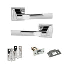 STATUS Kansas Door Handle Pack (Latch Set - 2.5" Latch, 3" Hinges x2) - Polished Chrome - ADPS24SPC7 - Choice Handles