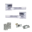 STATUS Kansas Door Handle Pack (Latch Set - 2.5" Latch, 3" Hinges x2) - Satin Chrome - ADPS24SSC7 - Choice Handles