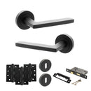 STATUS Alaska Door Handle Pack (3 Lever Lock Set - 3" CE Sashlock, 4" Fire Rated Hinges x3) - Matt Black - ADPS26RMB17 - Choice Handles