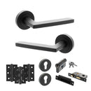STATUS Alaska Door Handle Pack (Euro Lock Set - 3" CE Sashlock, 3" Fire Rated Hinges x3) - Matt Black - ADPS26RMB21 - Choice Handles