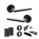 STATUS Alaska Door Handle Pack (Euro Lock Set - 3" CE Sashlock, 4" Slim Knuckle Hinges x2) - Matt Black - ADPS26RMB25 - Choice Handles
