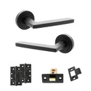 STATUS Alaska Door Handle Pack (Latch Set - 2.5" CE Latch, 4" Slim Knuckle Hinges x2) - Matt Black - ADPS26RMB5 - Choice Handles