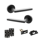 STATUS Alaska Door Handle Pack (Latch Set - 2.5" Latch, 3" Hinges x2) - Matt Black - ADPS26RMB7 - Choice Handles